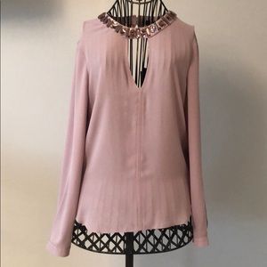 New blush top with jeweled embellishment